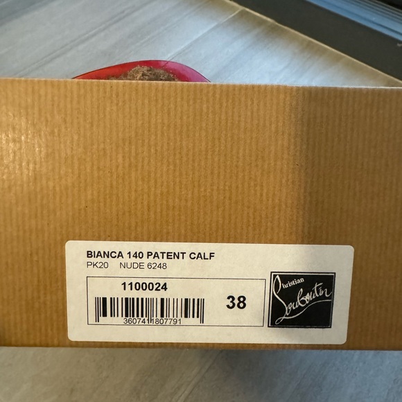 Christian Louboutin Bianca 140 leather patent 38 Nude - Picture 6 of 7